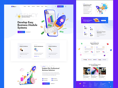 Technology & IT Solutions Web Template. agency creative ill illustration it landing page mobile app motion graphics product design saas starup technology template ui website