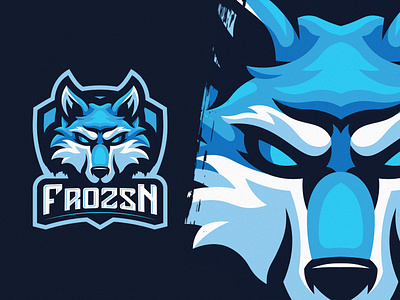Frozsn animal branding cartoon design esport frozen gaming logo graphic design illustration logo design mascot logo vector wolf