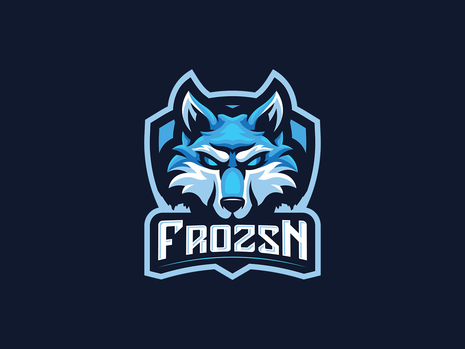 Frozsn animal branding cartoon design esport frozen gaming logo graphic design illustration logo design mascot logo vector wolf
