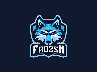 Frozsn animal branding cartoon design esport frozen gaming logo graphic design illustration logo design mascot logo vector wolf