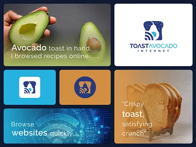 Avocado logo - Unused app avocado blue branding business crispy food fruit healthy icon internet logo logo design protein toast toast avocado vector web