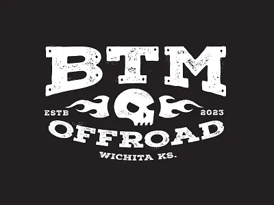 BTM OFFROAD b bold flames gritty m offroad rough rugged skull sturdy t tough