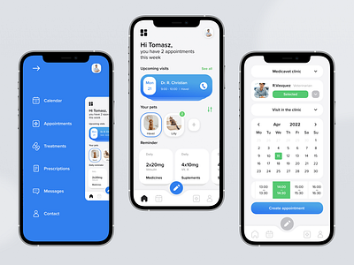 Mobile online pet’s healthcare & appointments app app dashboard bookings branding calendar mobile app mobile dashboard mobile interface pet healthcare product design ui ux uxui