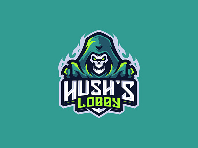 Hush's Lobby branding design esport gaming graphic design illustration illustrator kull logo logo design mascot reaper vector