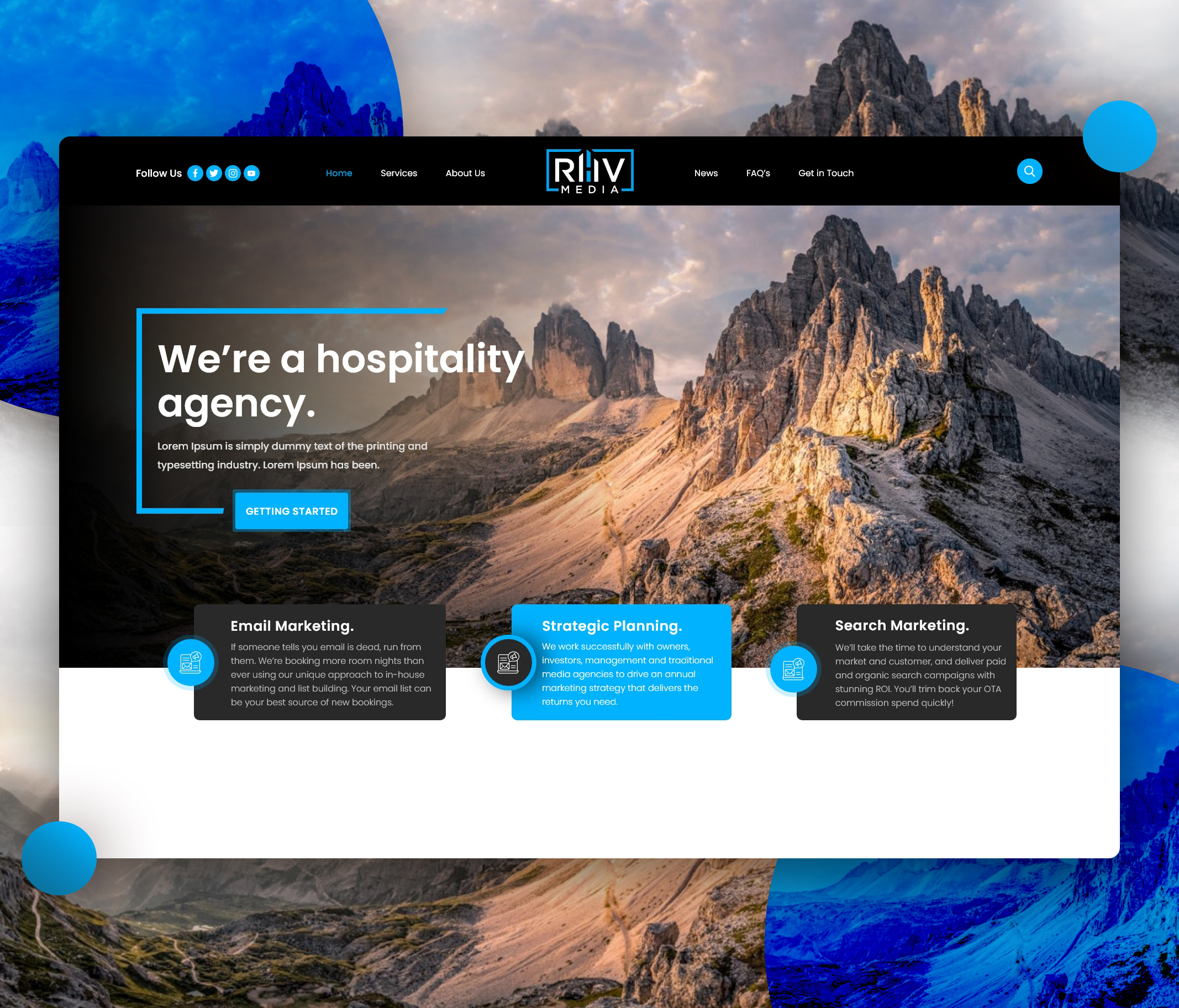 Media Agency website branding design landingpage photoshop ui web design