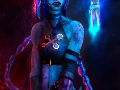 Jinx fanart arcane digital fanart illustration jinx