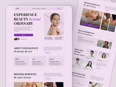 Elysian Beauty Salon | Landing Page beauty salon landing page ui ux
