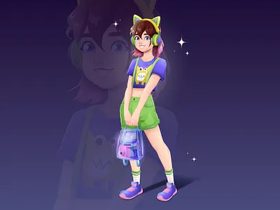 Casual girl 2d casual game illustration vector сharacter