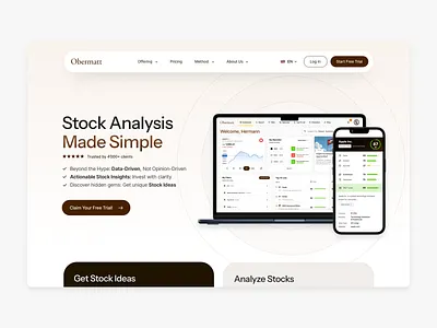 Obermatt • Data Analysis made simple analysis branding data design graphic design graphs hero ideation illustration investing iphone line graph logo mac platform ui ux vector wireframe