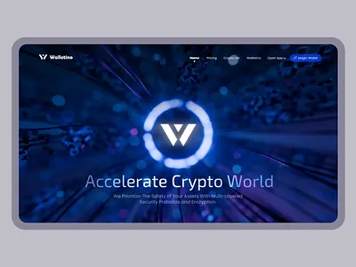 Crypto Wallet Landing Page Concept 🚀 3d animatedui animation blender3d blockchaindesign crypto cryptodesign figma hightech interfacedesign landingpage modernui motiongraphics ui uidesign uxui web3 webdesign