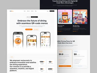 OddMenu landing page oddmenu qr menu website