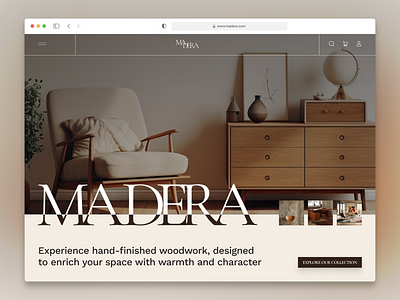 MADERA - Furniture E-commerce Website [Hero Section] ai ai images design furniture herosection landingpage lummiai product design ui uidesign uiux ux webdesign website