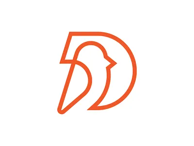 Monoline D Bird Logo alphabet animal animals art beauty bird brand and identity d dove fly forest initial letter line logo logodesigner mark minimilist monogram premade logos