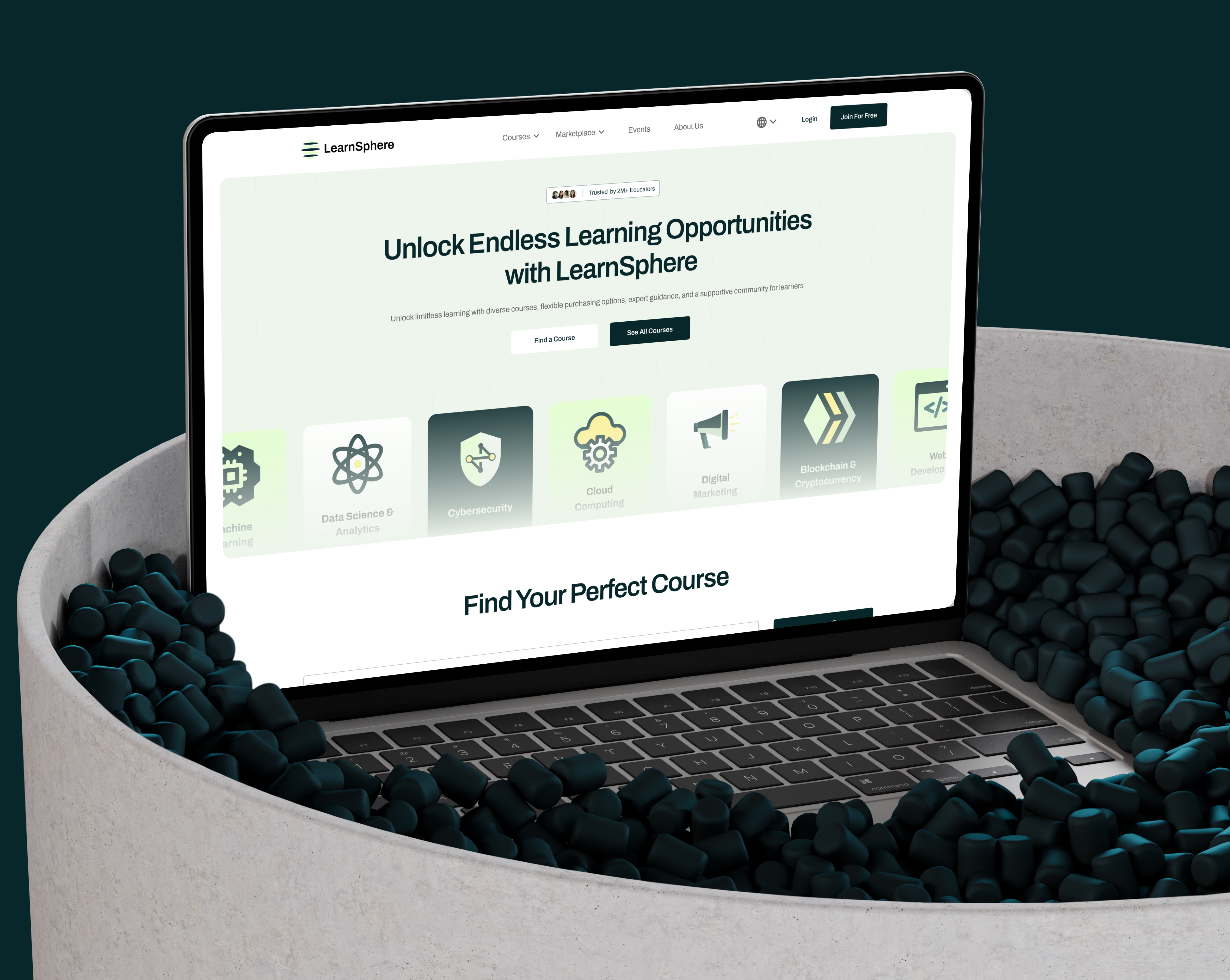 Learnsphere LMS Website Fullview agency design landingpage learning lms