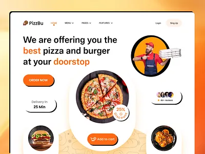 Food Delivery web header UX UI design best design delivery food food app food delivery header landing page design mobile app design trendy ui ui design ui ux design uiux uiux design ux ux design web web app web design web header