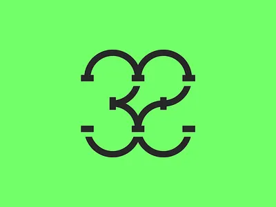 32! 32 branding clean design graphic design icon logo minimal simple typography vector