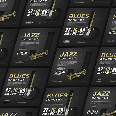 Jazz/Blues Social Media Event Template blues dark design event jazz music musical post social media