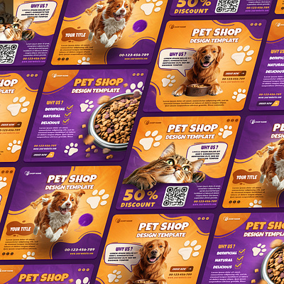 PetShop Social Media Template cats design dogs petfood pets petshop shop social media template