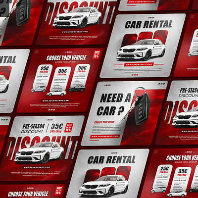 CAR RENTAL DESIGN TEMPLATE car car key post rent social media vehicle