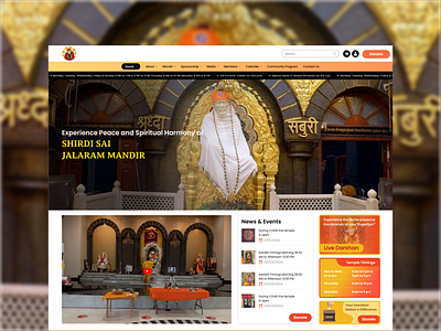 Shirdi Sai Jalaram Temple Website landing Page Design landing page temple website ui uiux design