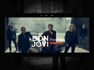 Hero Section - Bon Jovi art directed band bon jovi graphic design hero section music musician rock user interface web design