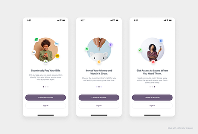 Onboarding Screens app design design product design ui uiux
