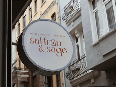 Saffron & Sage Restaurant Logo Design beginner design practice looking for feedback wip