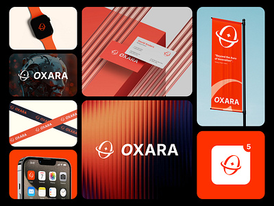 Oxara Visual Identity ai logo brand guideline branding graphic design logo minimal minimalist modern logo orange tech logo technologhy visual identity
