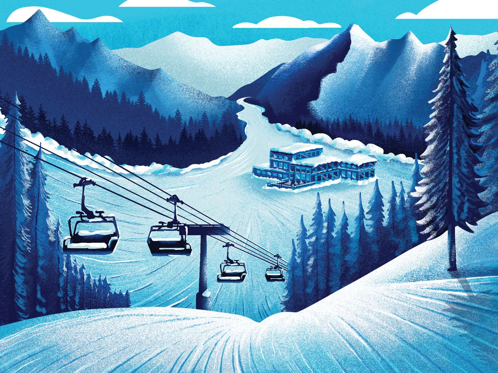 Example of Ski Lifts and Resort