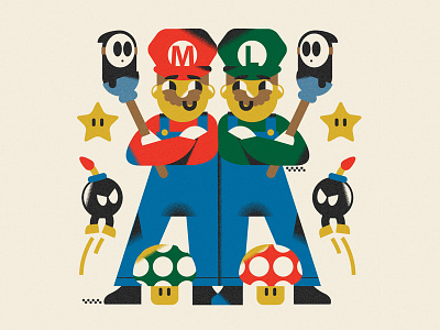 The famous plumbers (Personal '23) animals character design editorial grain graphic design illustration