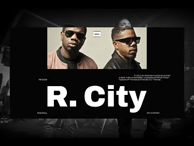 Hero Section - R. City art directed editorial design graphic design hero section music musician r. city ui user interface web design
