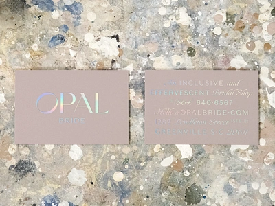 Opal Bride business cards branding bridal bride business cards foil holographic identity letterpress logo shop typography wedding wordmark