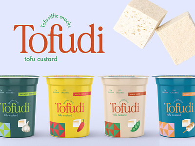 Tofudi Snack Cups art direction brand identity branding food illustration logo package design vector illustration visual communications
