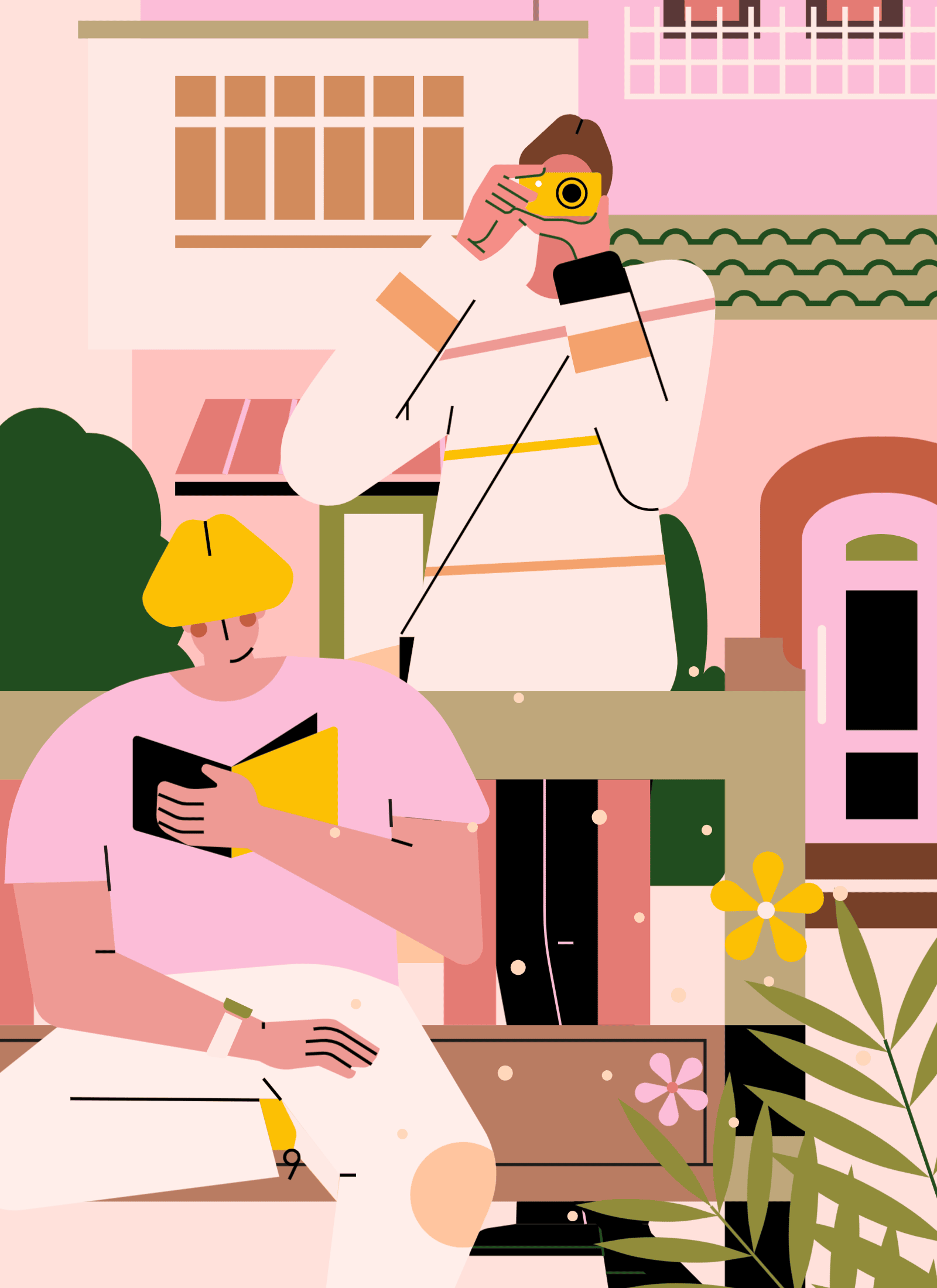 小园素作品：看风景的人在看你 design flat graphic design illustration vector