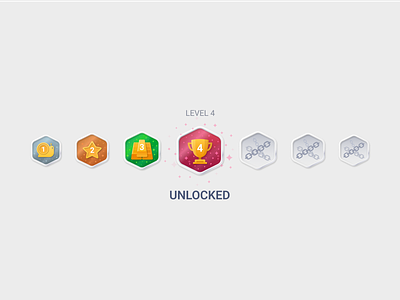 Unlocked achievement badge cup design figma gold bar graphic design icon icons illustration level up progress sketch star ui unlocked achievement vector