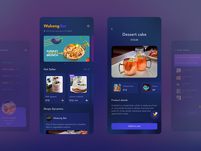 WuKong Bar theme bar--UI design app app ui design design drinks. ui ux