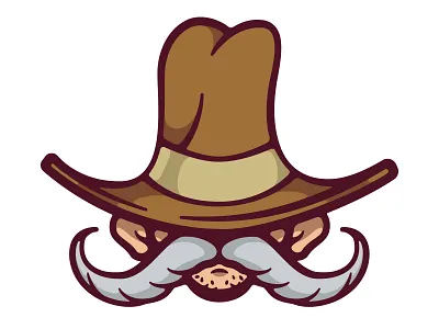 Old Cowboy art branding cowboy design graphic design illustration illustrator logo mustache vector west western