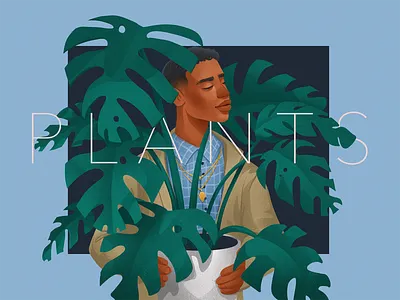 Plant Nursery Brand Illustrations botanicals branding character design design studio digital art digital illustration digital painitng gardener gardening graphic design hero illustration identity illustration illustrator marketing monstera nature plants web marketing