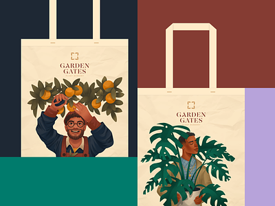 Garden Center Branded Bag Design bag brand identity branding design design studio digital art digital illustration digital painting garden gardening graphic design identity illustration illustrator logo marketing packaging packaging design plants tote