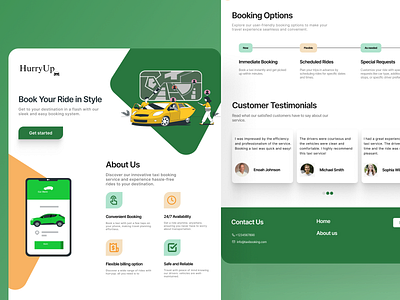 Taxi Service landing page UI graphic design illustration landingpage taxibooking ui
