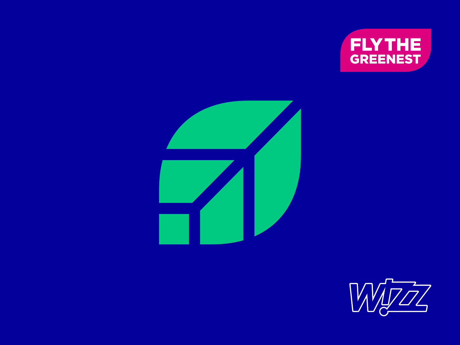 Fly the Greenest: Wizz Air sustainability logo redesign concept airline airplane aviation efficiency environment flights fly future technologies green greenest leaf logo logo design logo redesign plane redesign susteinability wizz wizz air wizzair