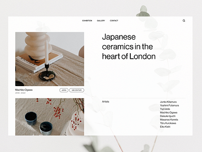 Simple landing page concept application bold branding ceramics japanese landing page logo minimal scandi swiss ui ux website