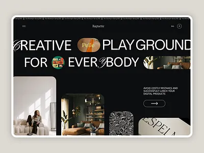 Creative Playground for Everybody – Website Hero UI background design branding design editing hero section landing page typography ui ux website