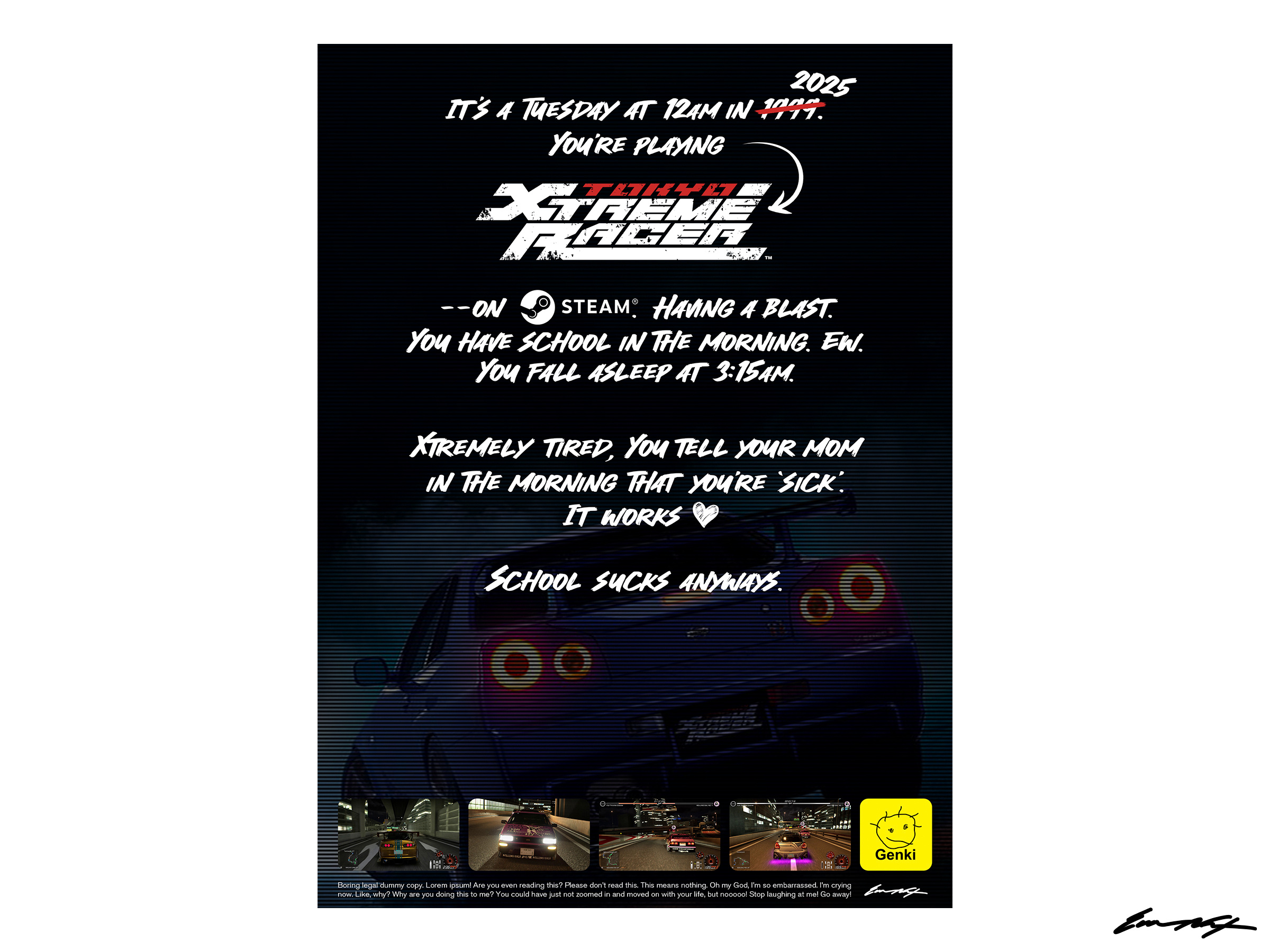 Tokyo Xtreme Racer (2025) ad genki magazine ad print ad racing shutokou battle steam tokyo tokyo xtreme racer