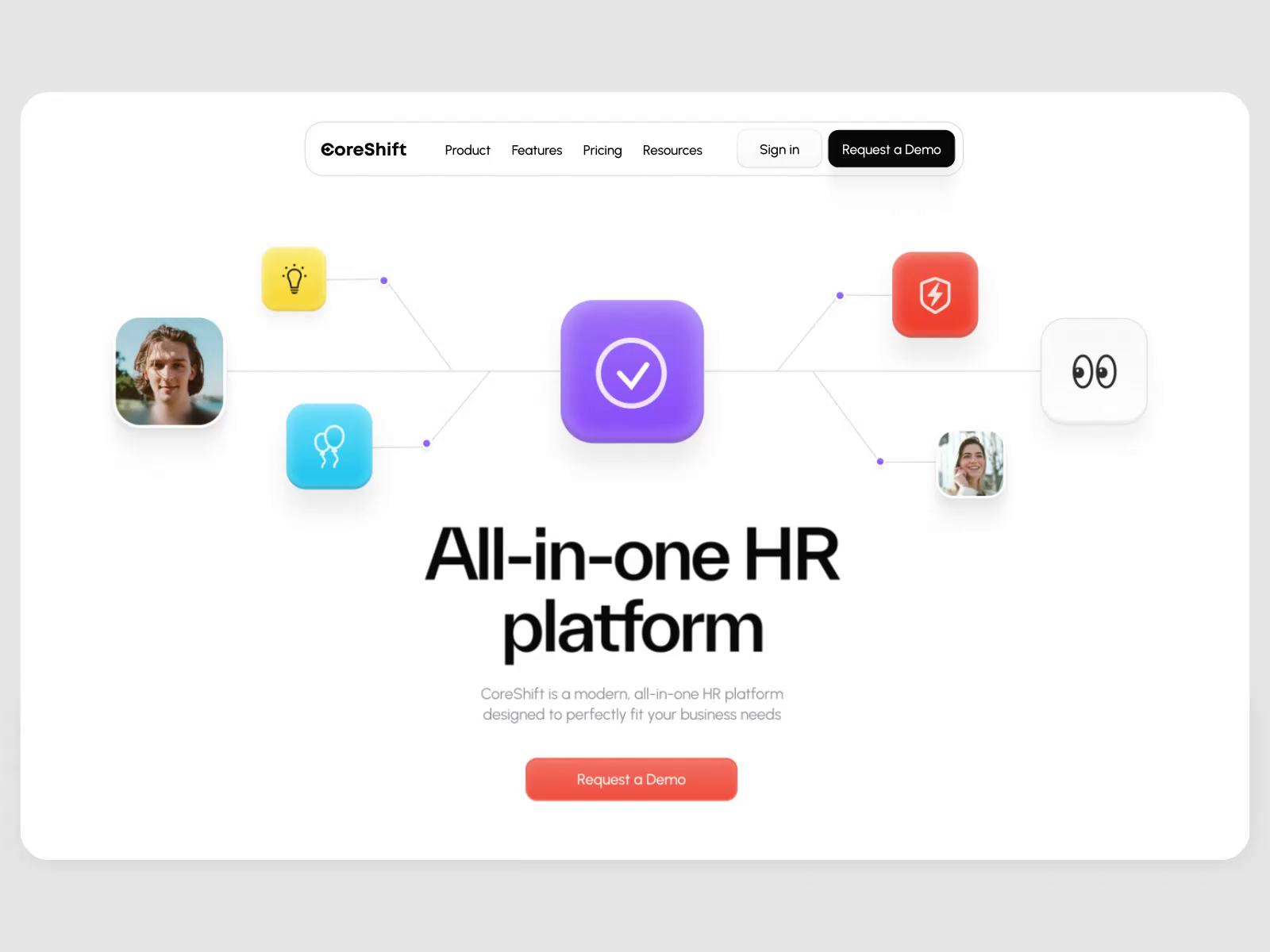 Example of Sleek Landing Page for CoreShift