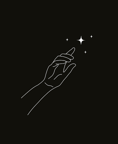 Reach for the Stars graphic design hand illustration line art line drawing lines minimal reach for the stars stars