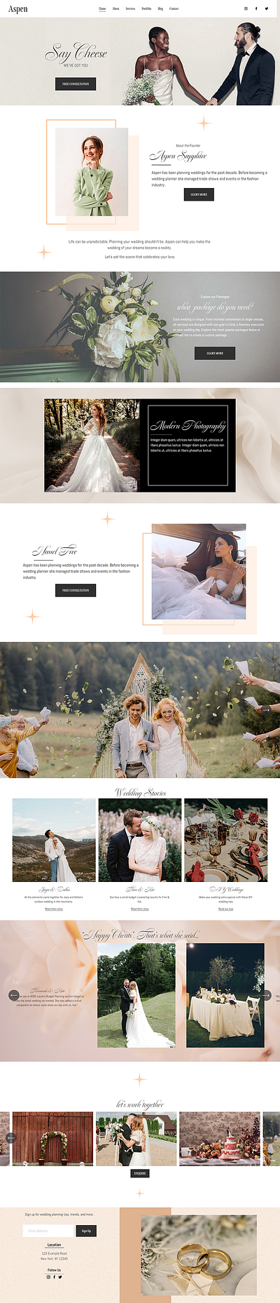 Squarespace Wedding Website Template for Photographers