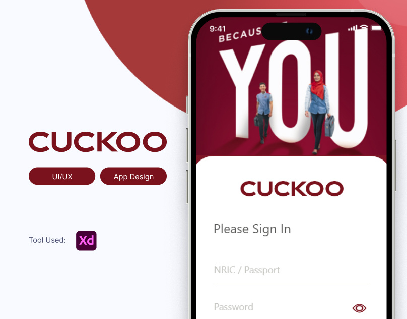 CUCKOO Mobile App - User Interface Design branding figma mobile app design ui user experience user interface ux