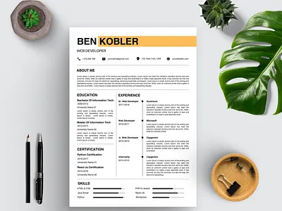 Resume / CV Template branding canva template cover letter curriculum vitae cv cv design cv template graphic design modern resume professional resume resume resume design resume template