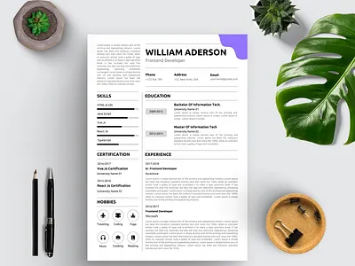 Resume / CV Template branding canva template cover letter curriculum vitae cv cv design cv template graphic design modern resume professional resume resume resume design resume template
